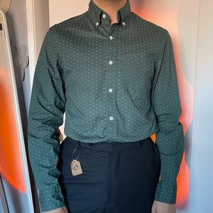 J Crew Green Shirt with Pattern